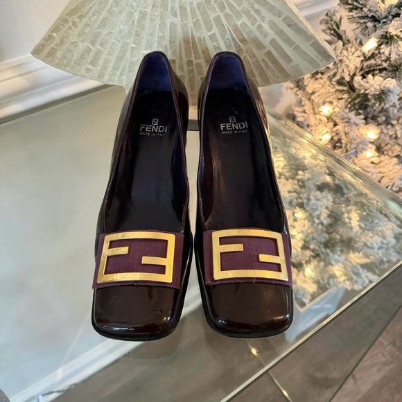 Fendi Shoes - Fendi - Vintage Burgundy Patent Leather Heels